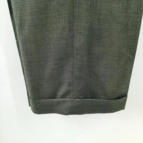 Mens Jones New York Suit 40R Pants 35/28.5 Wool Cashmere Blend Green Houndstooth - Picture 13 of 16